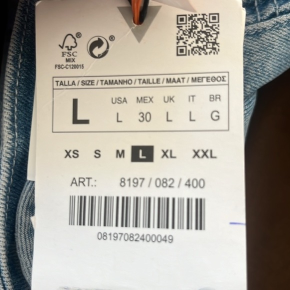 ZARA  Tank Denim Dress Size L New With Tag - Picture 3 of 9